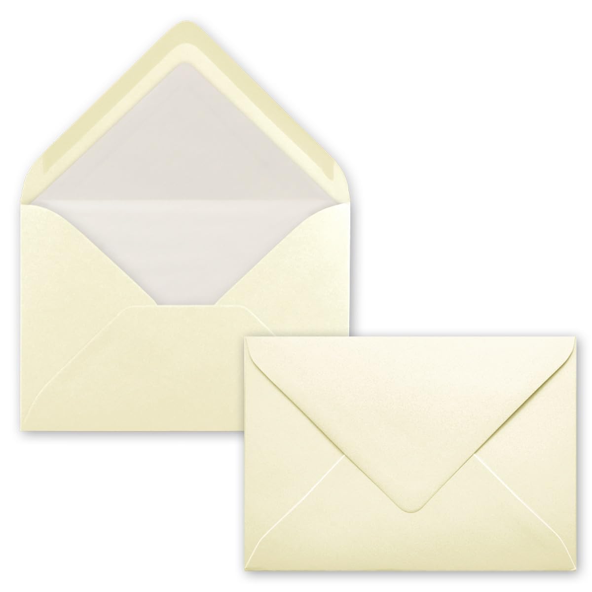 Neuser FarbenFroh Envelopes B6 176 x 125 mm, Wet Sealing, Coloured with White Inner Lining, Gesamtparent 50 Umschläge vanilla