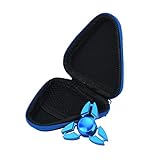 Kshion Fidget Hand Spinner Triangle Finger Toy Focus ADHD Autism Bag Box Carry Case Packet (Blue)