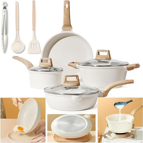 Cookware Set Soup Pot Frying pan Cooking Tool Non Stick pan Kitc 並行輸入品 Pot Set Three-piece Wok Soup Pot Frying Pan UK | Ubuy