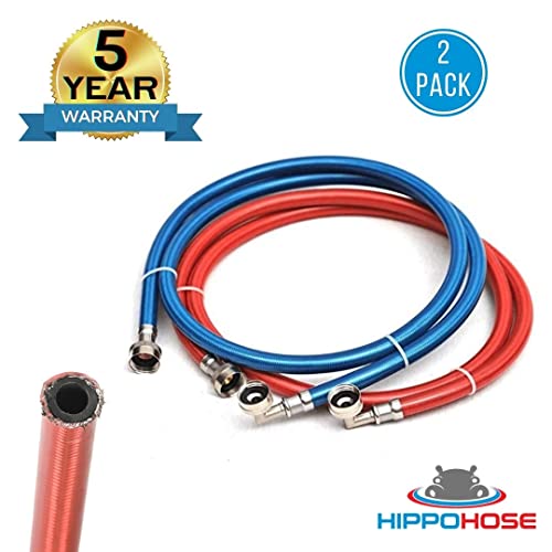 Washing Machine Hoses (4FT) Triple Layer Reinforced Universal Fit