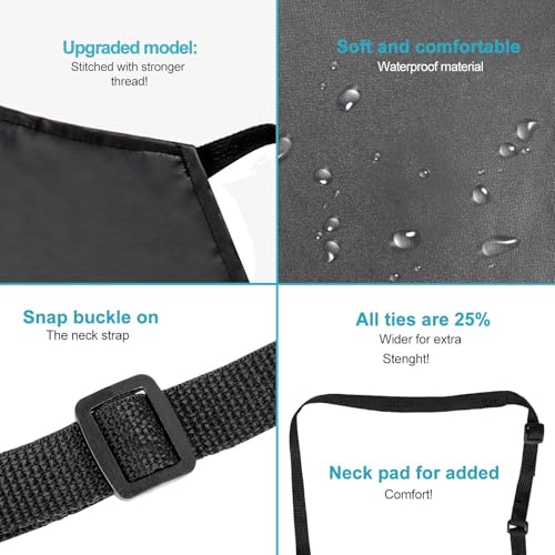 Gotega Waterproof Rubber Vinyl Apron Adjustable Dishwasher Apron - Apron for Women Men Heavy Duty Work Apron