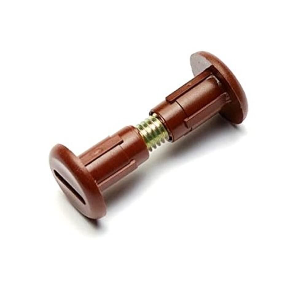 Merriway BH04787 (25 Pcs) Cabinet Cupboard Connector Binding Post with Steel M6 (1/4 inch) Screw for Wood Thickness, 30-35mm (1.1/4 inch - 1.3/8 inch) Brown - Pack of 25 Pieces