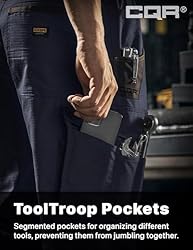 CQR Men's Quick Dry Work Pants, Water Resistant