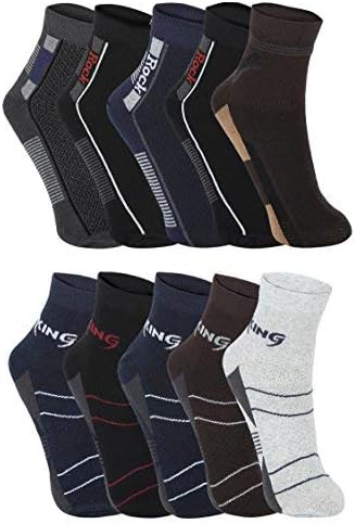 Adolescent Cotton Formal, Casual, Partywear, Ankle Length Socks for Men (Combo Pack of 10) RAZER001_RAZER006