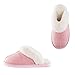 Womens Slipper Faux Fur Fluffy Slip-On House Suede Lined/Anti-Skid Sole, Indoor & Outdoor, Pink, Asian41-42 Tag280/MS 42-43