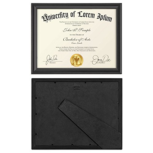 image for Icona Bay 8.5 by 11 Picture Frames 2 Pack (8.5x11, Matte Black) Wood D