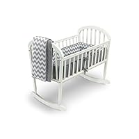 Baby Doll Bedding Chevron Cradle Bedding Set, Grey