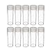 (10) Edgar Marcus Brand Round Clear Plastic (Nickel) Size Coin Storage Tube Holders with Screw on Lid