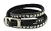 Hinky Imports Leather Silver Tone Metal Stud Simple Elegant Wrap Around Bracelet (Black)