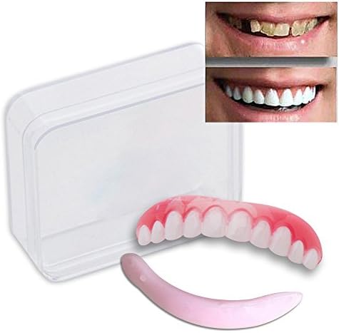 EHOLIFE Cosmetic Teeth 1 Pack. (Large, Natural) Uppers Only- Arrives Flat. Fit at Home Do it Yourself Smile Makeover