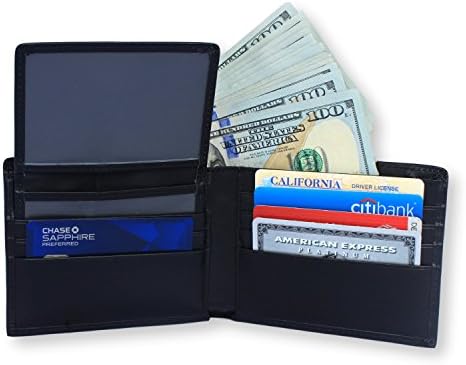 Spenci RFID blocking wallet for men - black - Genuine leather with a removable RFID card protector