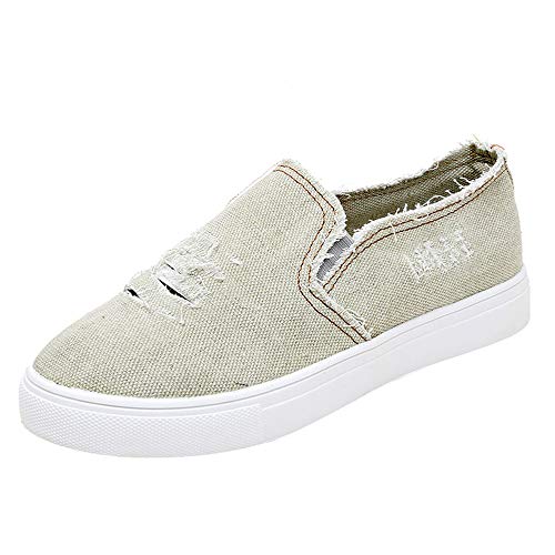 Londony ♪✿ Women's Fashion Distressed Denim Casual Comfortable Shoes Slip on Sneakers