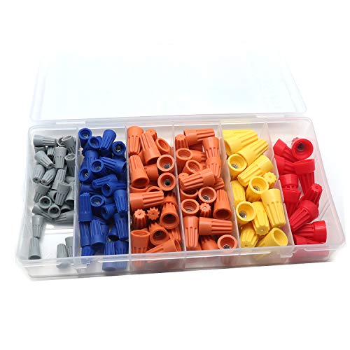 Yoohey Electrical Wire Connectors Screw Terminals Twist Nuts Caps Connection Assortment for Speaker, Automotive, and Residential Wiring - Pack of 158pcs