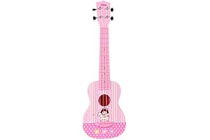 BAOLI light pink color plastic beautiful melody Ukulele toy with accurate intonation excellent string opening tuning keys arch-shaped back panel