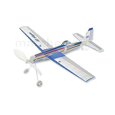 matches21 Propeller Flieger Gummimotor Gleiter Flugzeug Segler 42 cm Bausatz 1 STK. Kinder Werkset Bastelset ab 8 Jahren