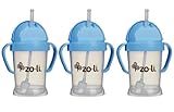 Zoli Baby BOT Straw Sippy Cup 6 oz - 3 Pack, Blue/Blue/Blue