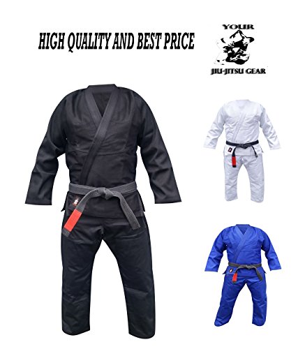 Your Jiu Jitsu Gear Brazilian Jiu Jitsu Uniform Light A2 Black Free White Belt