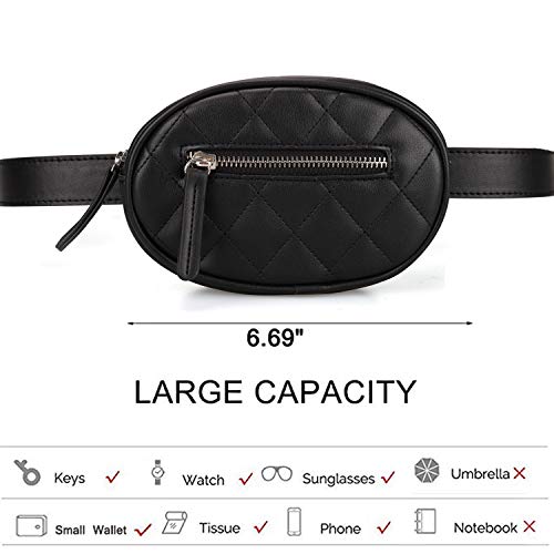 Glitzall Waist Bags with Adjustable Strap Fanny Packs for Women PU Leather Belt Bag Fanny Pack Crossbody Bag