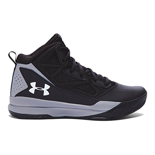 Under Armour Boys' Boys’ Grade School Jet Mid , Black/Steel/White, 7 M US Big Kid