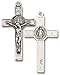 Heartland Men's Sterling Silver Chain Necklace with St. Benedict Crucifix Pendant - Elegant Design, Perfect for Everyday Wear or Special Occasions, Durable and Stylish Accessory - USA Made