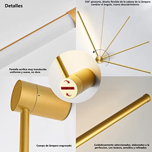 Sunsign iluminación for Pared de tira larga de luz de pared lineal LED moderna, Diseño creativo giratorio Fondo de la sala de estar Dormitorio Cabecera de cama lámpara de pared interior (60CM-Gold)