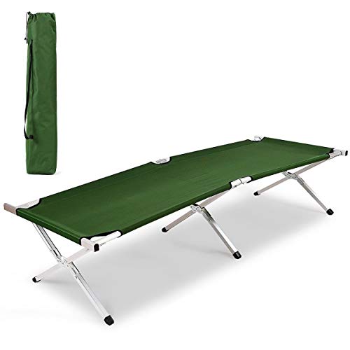 Heize best price Green Folding Camping Cot X Shape Outdoor Portable Military 600D Bed with Carry Bag Hiking