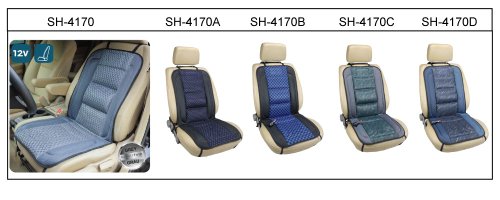 ObboMed SH-4170 12V 45W Deluxe Heated Seat Cushion Cover with Lumbar Support, with Premium Cigarette Lighter Plug and Special Fitting (Vertical or Horizontal) for Car (Gray with Light Gray Pattern) - Thumbnail 4