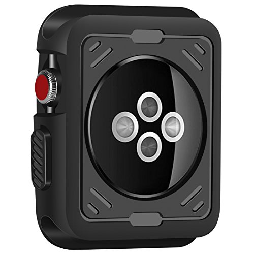 Wolait Compatible with Apple Watch Case 42mm, Rugged Protective iWatch Case with No Built in Screen Protector for Apple Watch Series 3/2/1 (42mm)