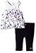 Calvin Klein Little Girls' Jersey and Printed Georgette Tunic with Denim Leggings, Blue, 6