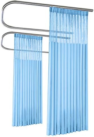TWOPAGES 10ft Wide x 8ft Tall Pinch Pleated Flame Retardant Divider Curtains Privacy Cubicle Curtain (1 Panel,Blue)
