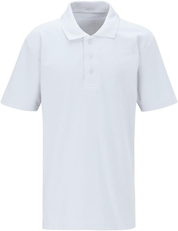 Selena 4Direct Uniforms Unisex Premium Pique Polo Shirts-School-Diamond White-Sealed-Quality-18Mth-18Yrs, Size:17-18Yrs, Color:White