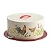 Paula Deen Pantryware Metal Cake and Pie Carrier, Garden Rooster - , Print, Large