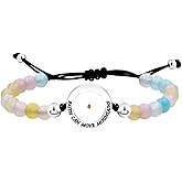 JunyiDIY Faith Can Move Mountains Inspirational Bracelet - Christian Religious Mustard Seed Faith Bracelet Colorful Morganite Stone Bracelet for Women Birthday Graduation Gift Y3557