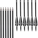 Musen 28/30 Inch Carbon Shaft Archery Arrows, Spine 340/500 with Removable Tips, Hunting & Target Practice Arrows for Compound Bow & Recurve Bow (6/12 Pack)