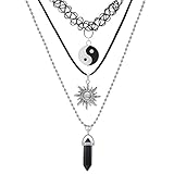 MJARTORIA Multilayer Gothic Black Elastic Henna Tattoo Vintage Stretch Choker Necklace Set of 3