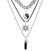 MJARTORIA Multilayer Gothic Black Elastic Henna Tattoo Vintage Stretch Choker Necklace Set of 3