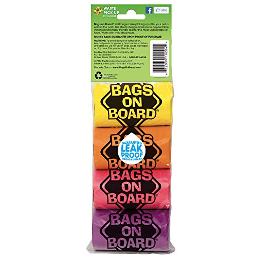 Bags on Board Dog Poop Bags | Strong, Leak Proof Dog Waste Bags | 9 X14