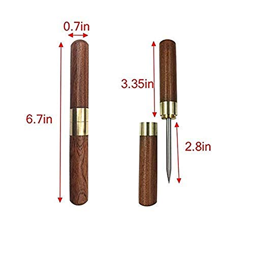 3 Pcs Stainless Steel Ice Picks with Wooden Handle and Safety Cover Kitchen Tool.
