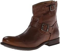 FRYE Men's Tyler Engineer Boot, Cognac, 10.5 M US