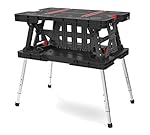 Keter 22 x 33.5 x 30.3 in. Adjustable Folding Compact Table Work Station Solution