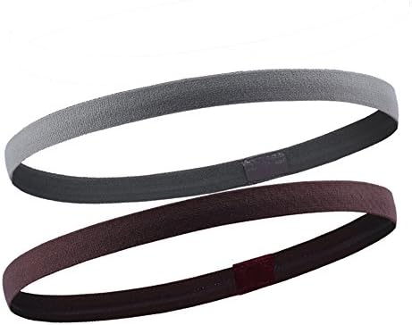 Thin Headbands - Yogoo Silicone Sports Headbands Sweatband for Men and Women (Coffee+Gray)