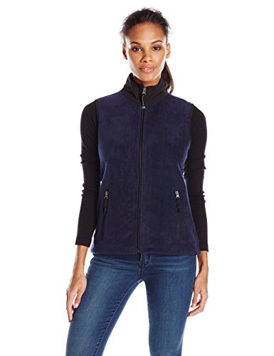 Charles River Apparel Women's Ridgeline Fleece Vest, Navy/Black, Medium