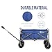 Sekey New Version Folding Wagon Cart Collapsible Outdoor Utility Wagon Heavy Duty Beach Wagon with All-Terrain Wheels, 176 Pound Capacity, Blue (New Version)