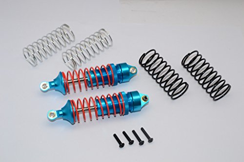 Traxxas Rustler VXL & Craniac Upgrade Parts Aluminum Front Adjustable Spring Damper With Aluminum Ball Top & Ball Ends (1.3mm, 1.5mm, 1.7mm Coil Spring & 4mm Thick Shaft) - 1Pr Set Sky Blue