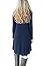 DEARCASE Long Sleeve T-Shirt Dress for Women Navy Blue Medium V-Neck Spring Casual Loose Fall Winter Irregular Hem Solid A-Line Wedding Guest Jersey Flowy Swing Sweater Tunic Short Dresses