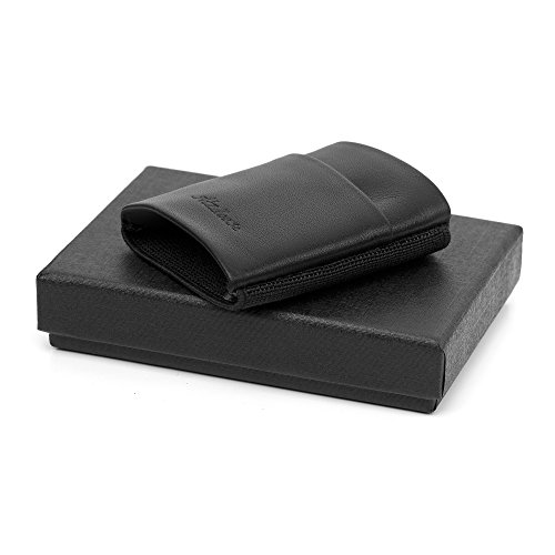 Slim Wallet Leather and Elastic Minimalist Credit Card Sleeve Gifts for Dad