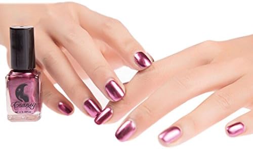 Victorcn Mirror Nail Polish Plating Silver Paste Metal Color Stainless Steel Mirror Silver Nail Polish for Nail Art (Purple)