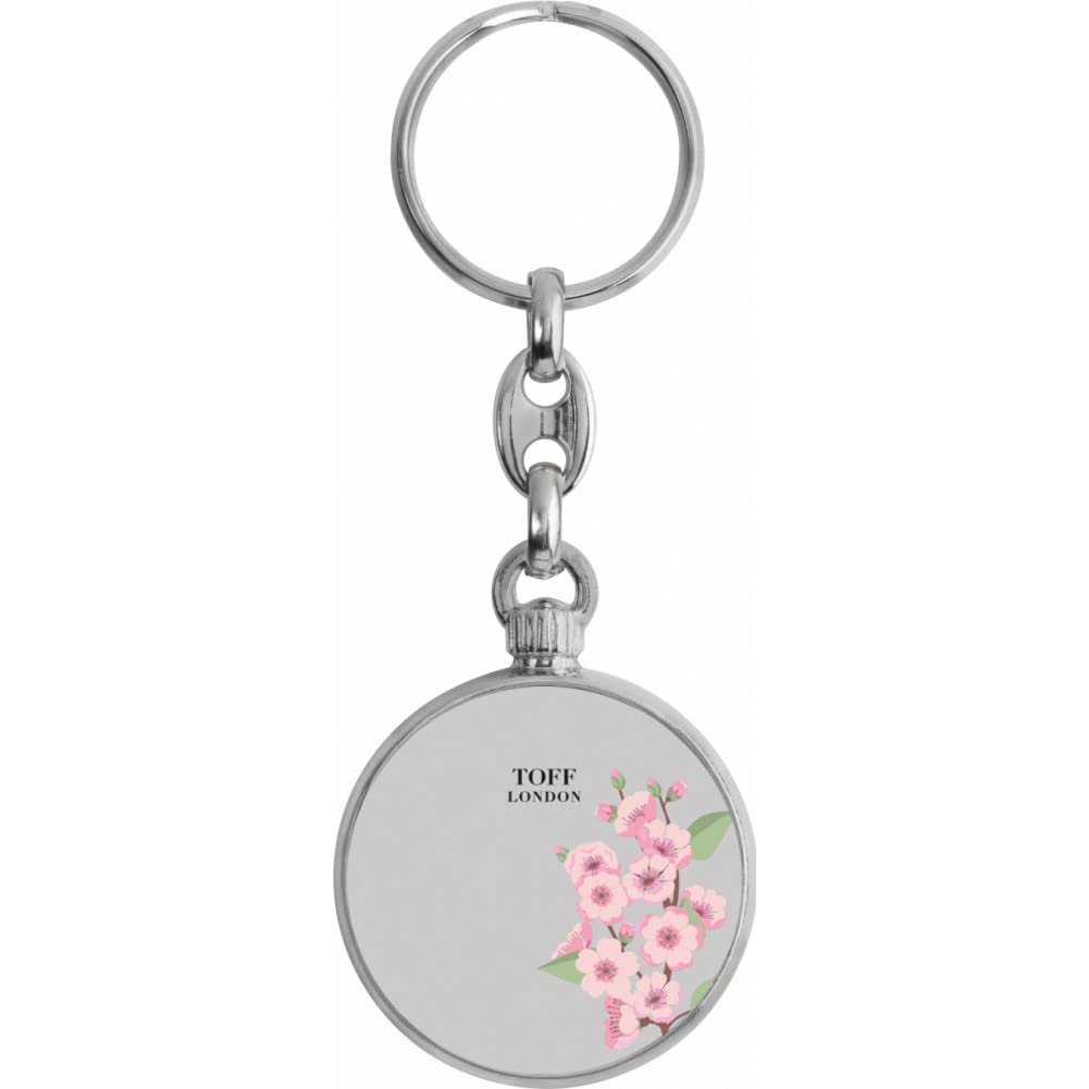 Toff London Pink Cherry Blossom Flower Keyring