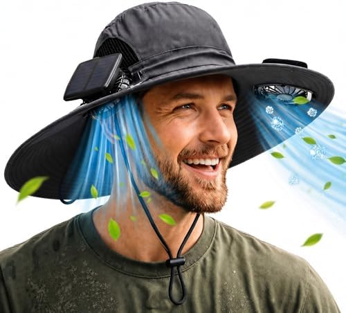 Solar Fan Hat Wide Brim Visor Straw Beach UPF 50+ UV Protection Foldable Solar WKSCLPAI Solar Fan Hats,Wide Brim Sun Hats for Women Men  main image 4