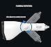 2 Sockets 12V/24V Cigarette Lighter Splitter, 3.4A Dual USB Car Charger Adapter with Voltage Display (White)